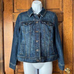 Style & Co Button Close Denim Jacket Petite Medium